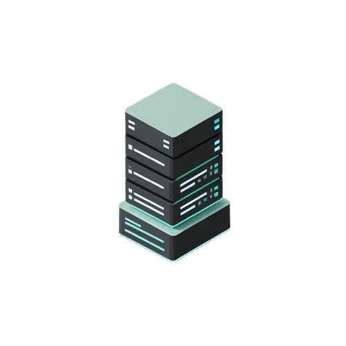 A 3D-rendered square app icon or control panel with rounded corners, showing a grid of colorful gradient buttons and sliders on a light gray background.